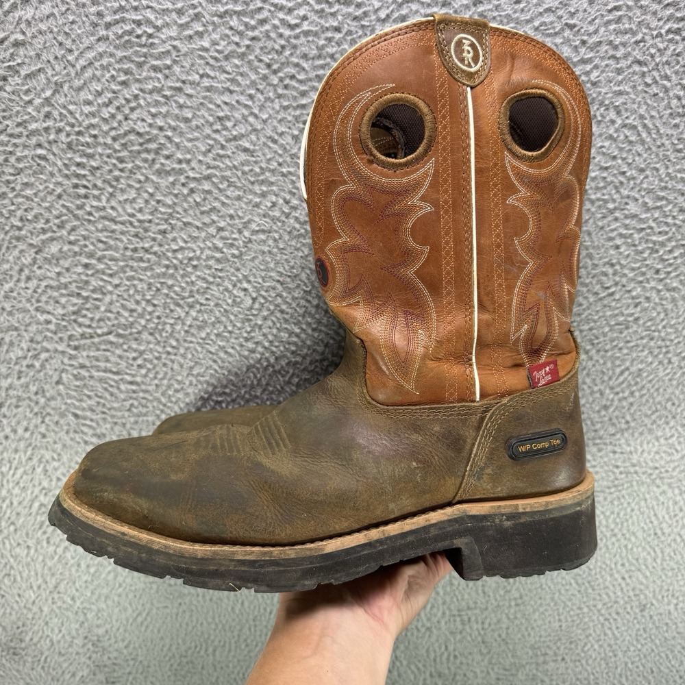 Tony Lama 3R Comanche Leather Work Boots W/P Comp Toe Men's Size 9.5 EE RR3300